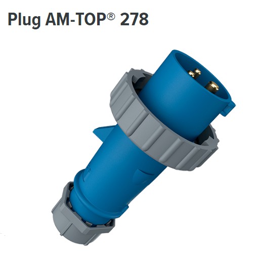 ปลั๊กตัวผู้ 2สาย 3 ขา 16A 2P+E 230V รุ่นกันน้ำ (IP67) #278 230V MENNEKES