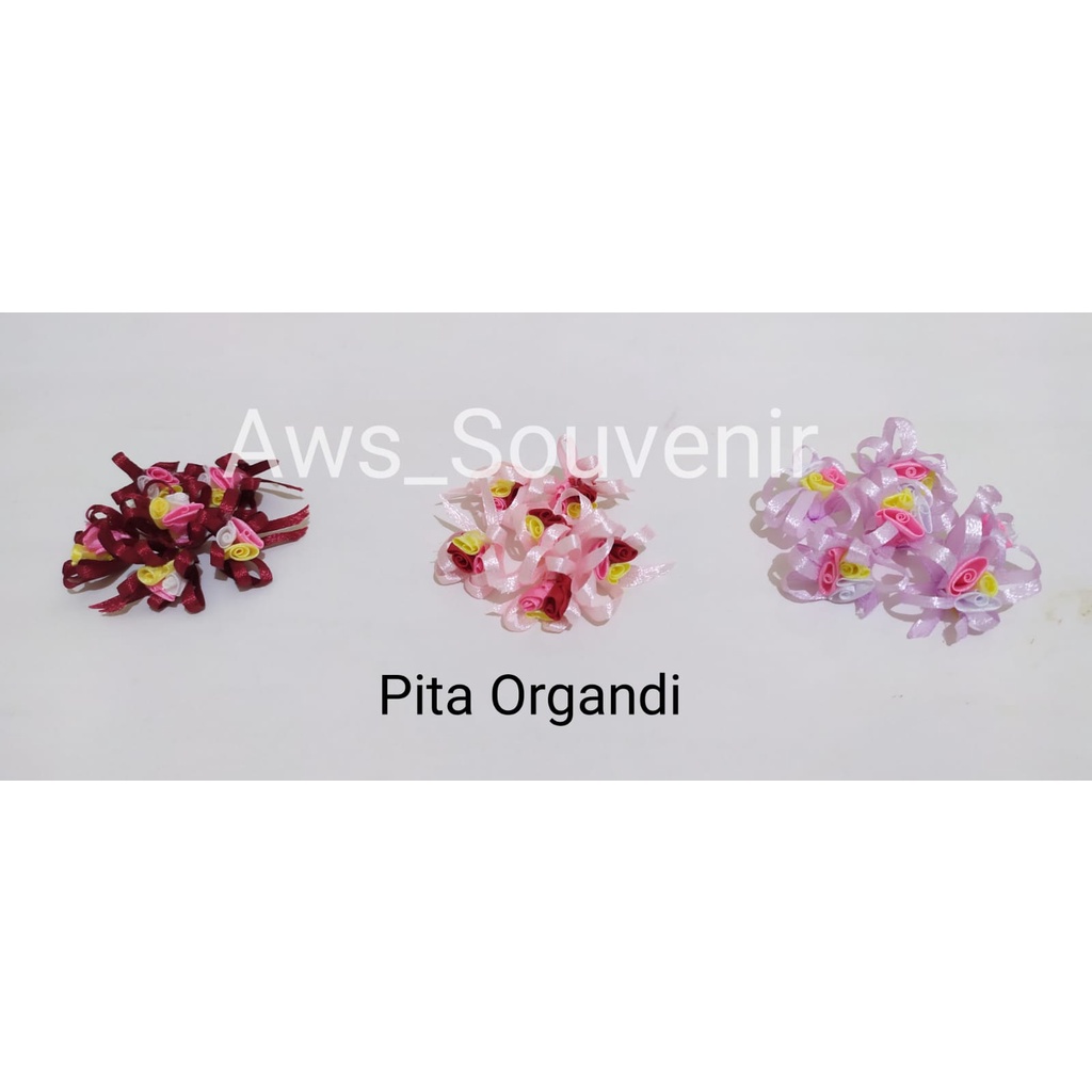 Organdi Ribbon/ Organdi Flower/ ริบบิ้นที่ระลึกขนาดเล็ก ต่อโหล