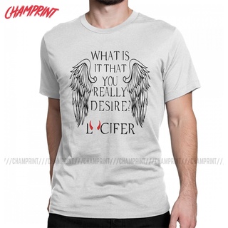 ใหม่ เสื้อยืดแขนสั้น ผ้าฝ้าย 100% พิมพ์ลายกราฟฟิค What Is It You Really Desire Lucifer สําหรับผู้ชาย ผู้หญิง ทุกเพศ