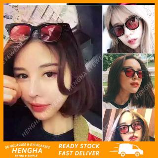 【HENGHA】【พร้อมส่ง】แว่นตากันแดด กรอบสี่เหลี่ยม สีแคนดี้ แฟชั่นเกาหลี สําหรับผู้หญิง และผู้ชาย