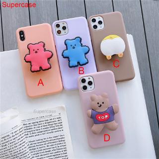 For OPPO Realme C2 A1K 2 Pro F9 A5s F3 A77 F5 A79 A57 A39 A37 Neo 9 A83 R9S R9 F1 Plus Case Cartoon Cute Silicone Mobile Back Cover With Folding Stand