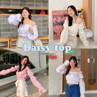 RV024 Daisy Top เสื้อปาดไหล่ แขนระบาย