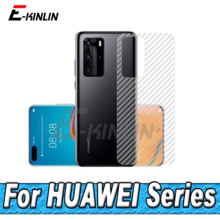 ฟิล์มกันรอยหน้าจอ ด้านหลัง คาร์บอนไฟเบอร์ 3D สําหรับ Huawei P50 P40 P20 P30 Pro Lite 5G E Plus P Smart S 2019 2020 2021 5 ชิ้นต่อล็อต