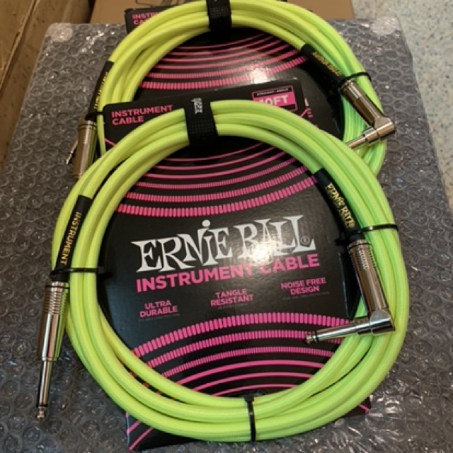 [รุ่นขายดี- ] สายแจ็คกีต้าร์ สายสัญญาณ Ernie Ball Braided Cables 10Ft. (3.05m) Made USA. ของแท้100%