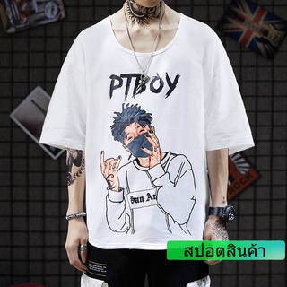 ทันสมัยที่สุด  ใหม่  รูปแบบผู้ชายหล่อเย็น  แขนสั้น  เสื้อยืด  2สี  S~4XL