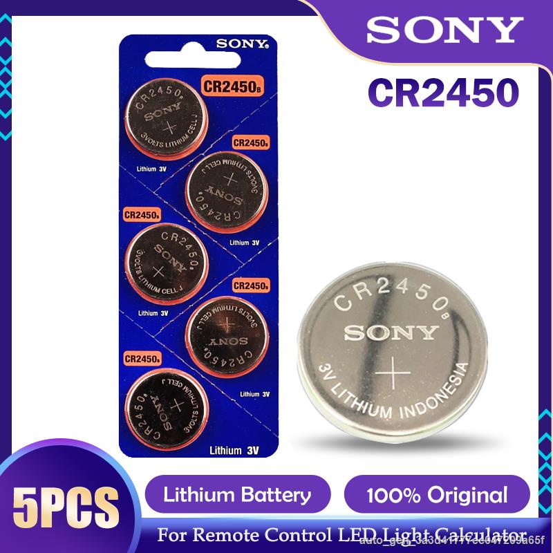5PCS Sony CR2450 CR 2450 550mah 3V Lithium Batteries For Car Key Remote