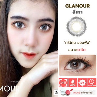 ไม่แถมตลับ Glamour Gray (ตาโต) คอนแทคเลนส์ wink