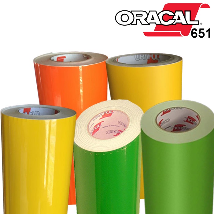 สติ๊กเกอร์ Oracal series 651 สีเหลืองเงา สีเหลืองด้าน สีเขียวอ่อน สีส้มเงา กันน้ำ กันแดด ไม่ทิ้งกาว