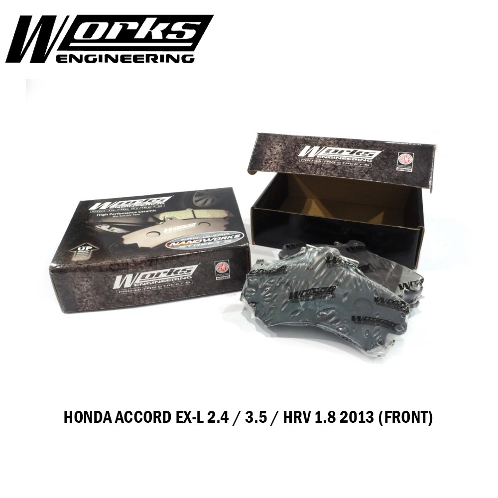HONDA ACCORD EX-L 2.4 / 3.5 / HRV 1.8 2013 Front - Works ผ้าเบรค Nano Works