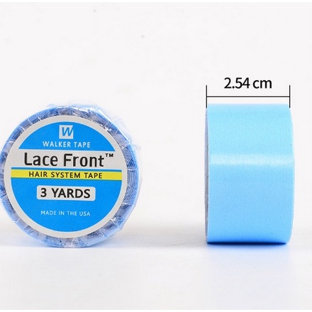 เทปกาวสองหน้า แต่งลูกไม้ สีฟ้า ขนาด 2.54 ซม. (1 นิ้ว)*3 หลา สําหรับต่อขยายเทป วิกผม และวิกผม