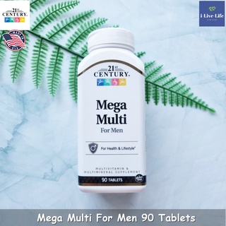 วิตามินรวม สำหรับผู้ชาย Mega Multi For Men Multivitamin &amp; Multimineral 90 Tablets - 21st Century