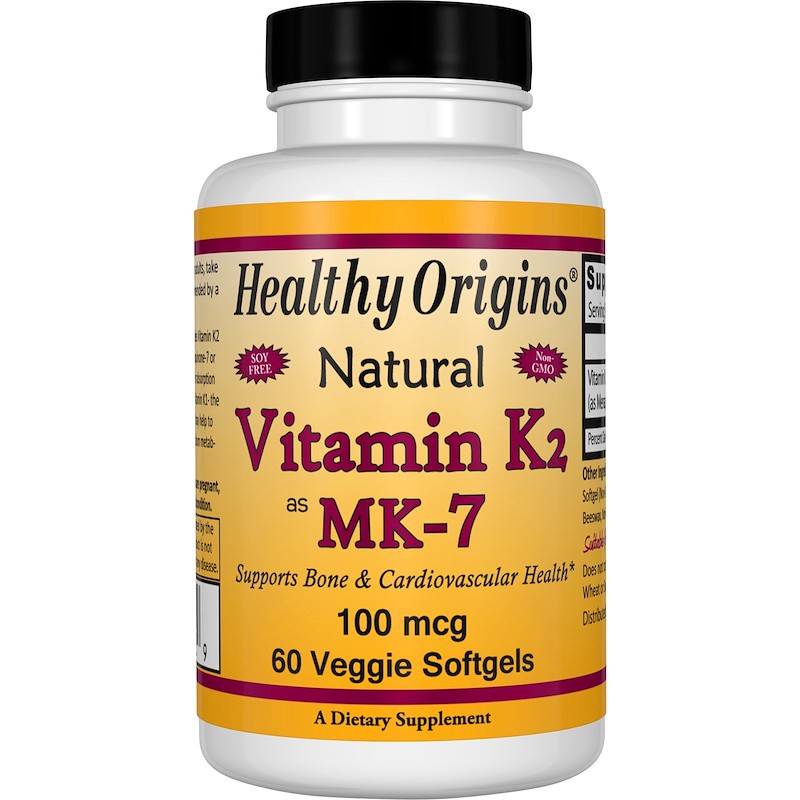 ヘルシーオリジンズ ビタミンK2 (MK-7) 100mcg ベジソフトジェル 60粒 Healthy Origins Vitamin K2 as MK-7 100mcg Veggie Gels 納豆菌 メナキノン7