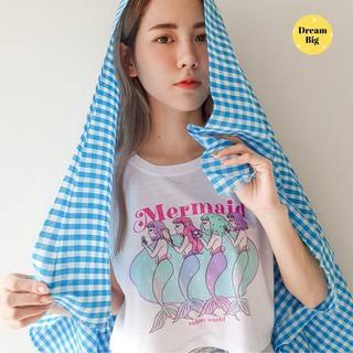 Live331# เสื้อขาว “Mermiad” S-XXL อก 32-50 สไตล์เกาหลี Dream Big Tshirt โอเวอร์ไซน์ สาวอวบใส่ได้ สีขาว คอกลม เเฟชั่น