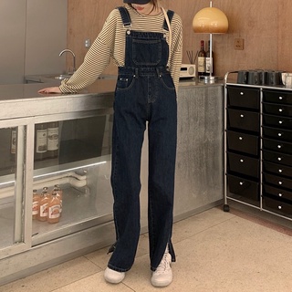 Many Jeans Overall เอี๊ยมกางเกงยีนส์ขายาวเอวสูงพร้อมส่ง