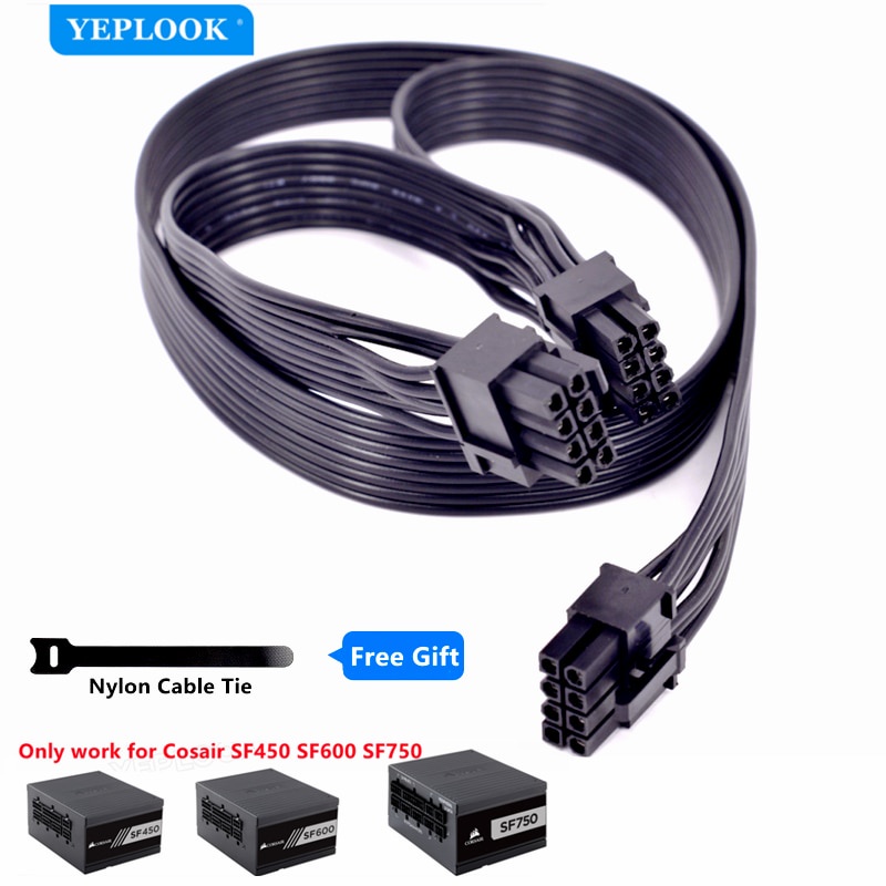 PCIe 8Pin to Dual 8Pin 6 + 2Pin สําหรับ Corsair SF450 SF600 SF750 SFX Full Modular ATX แหล่งจ่ายไฟ P