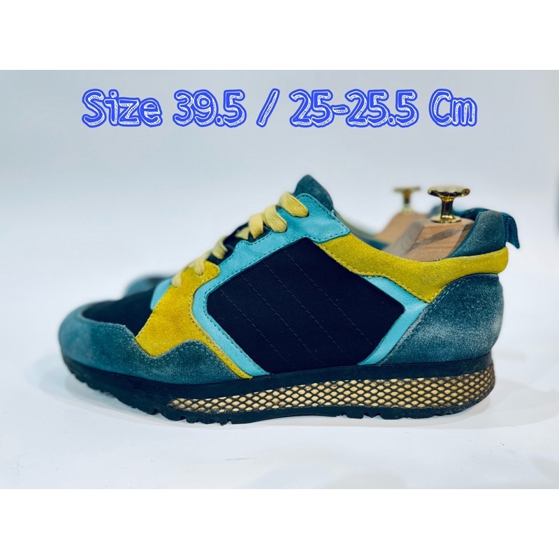 GUCCI Lcaro Turquoise Yellow Multicolor Suede Sneakers