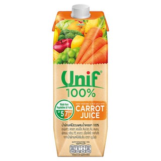 🔥*พร้อมส่ง*🔥 ยูนิฟ น้ำผักผลไม้รวมผสมน้ำแครอท 100% 1000มล. Unif 100% mixed vegetable and fruit juice with carrot juice 10