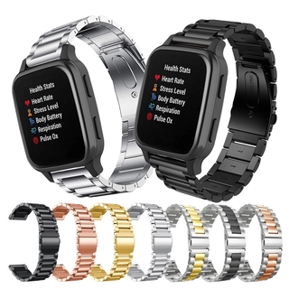 สายนาฬิกาข้อมือสเตนเลสโลหะ สําหรับ Garmin Venu Venu SQ Forerunner 245 Forerunner 645 Smart Watch