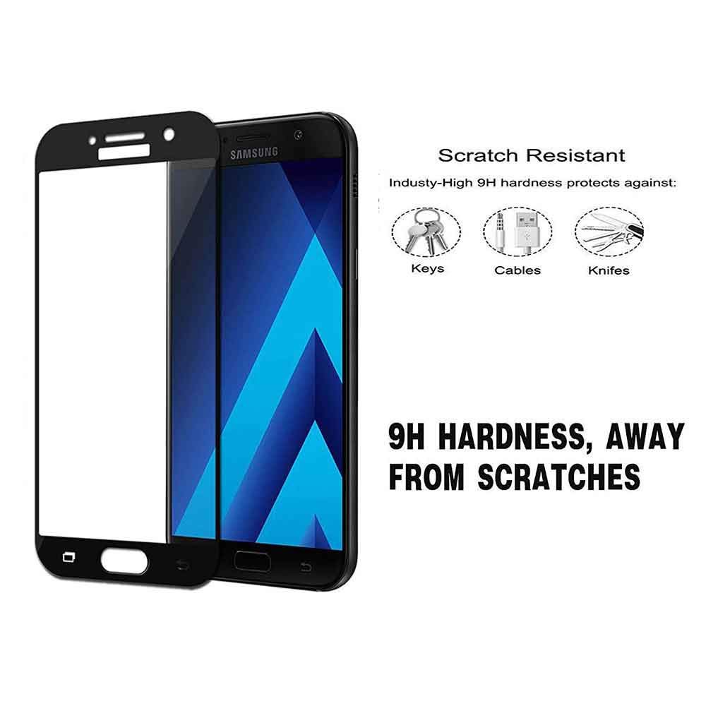 2 PCS ฟิล์มกระจกนิรภัย เต็มจอ Galaxy A7 2017 อุปกรณ์กันรอยหน้าจอ GalaxyA72017  A72017 A 7 2017 กระจก