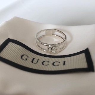 gucci Interlocking G ring silver size 18 / 58  women แหวนกุชชี่ มือ 1 ของแท้ แบบผู้หญิง อุปกรณ์ครบ เก็บเงินปลายทาง