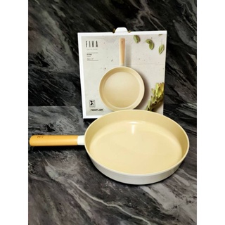 [FIKA Korea] FIKA IH Induction Ceramic Nonstick กระทะและกระทะ (กระทะก้นตื้น 28cm) เครื่องล้างจานปลอดภัยไม่มี PFOA สีขาว