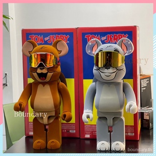 bearbrick400%ความพยายามหมีแมวและเมาส์ทอมเจอร์รี่บล็อกหมีตุ๊กตาของขวัญเครื่องประดับมือ【11เดือน27Day After】