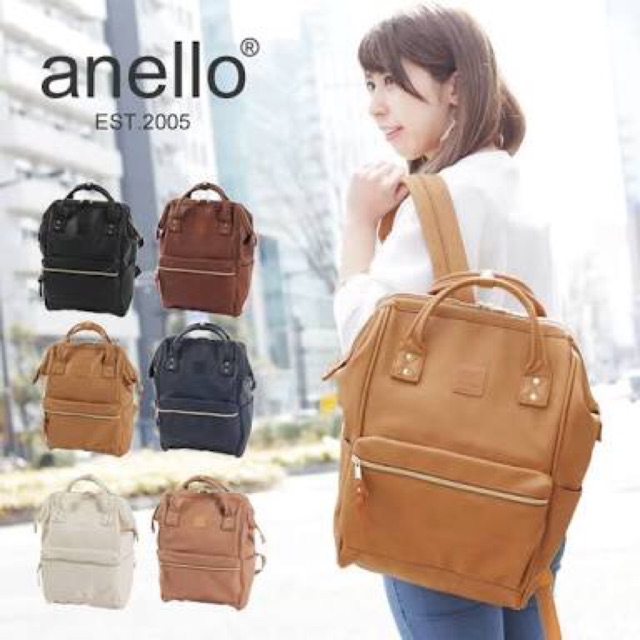 anello mini backpack สีน้ำตาล like new