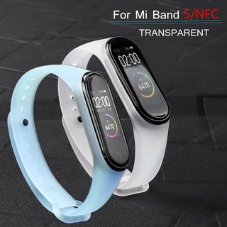 สายนาฬิกาข้อมือซิลิโคนใสสําหรับ Mi Band 6 5 NFC miband 5 6