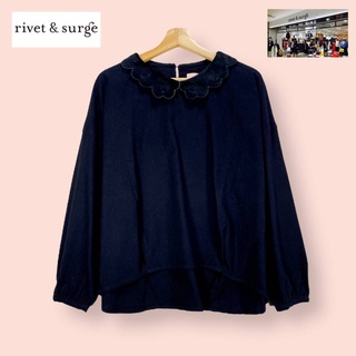 เสื้อ Rivet &amp; Surge ผ้าคอตต้อนขนอย่างดี  เสื้อทรงสวยน่ารักมาก จีบชาย แต่งกำมะหยี่  ผ้าดีทิ้งตัวสวย ตัดเย็บละเอียด แพทเทิ