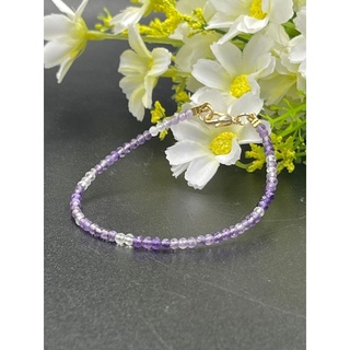 Amethyst shaded bracelet 3mm bracelet for woman สร้อยข้อมือสีอเมทิสต์สำหรับผู้หญิง