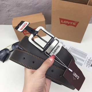 Levis เข็มขัดผู้ชายแท้ 100% เข็มขัดหนัง​ อุปกรณ์​ครบชุด​ เข็มขัดผู้ชาย