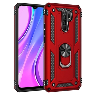 เคสโทรศัพท์มือถือ PC แข็ง กันกระแทก พร้อมแหวนนิ้ว หลากสี สําหรับ Redmi 9 Redmi9