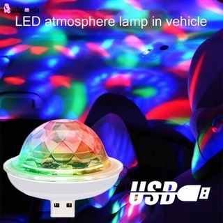 หลอดไฟดิสโก้ Led เซนเซอร์เสียง Rgb ไฟรถยนต์ที่มีสีสัน Usb