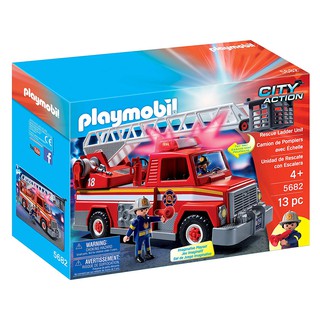 🔥Playmobil City Life Rescue Ladder Unit #5682 ชุดของเล่นรถดับเพลิง มีเสียงมีไฟ เสมือนจริง Made in Germany🔥