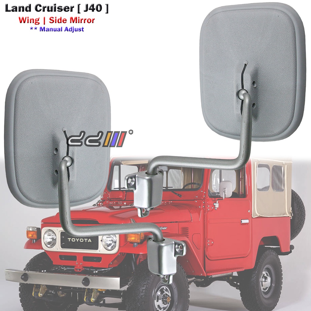 Toyota Landcruiser 40 BJ40 BJ42 BJ45 FJ40 FJ45 HJ45 กระจกมองข้างประตูคู่มือ (สีเทา) Land Cruiser 40