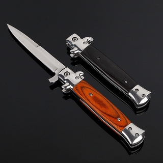 outdoor equipment ใหม่ล่าสุด มีดสแตนเลส ใบมีดมีความแข็งสูง Genuine Italian Knives Italian Stiletto Knife Folding Knife