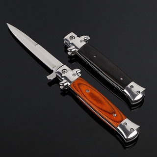 outdoor equipment ใหม่ล่าสุด มีดสแตนเลส ใบมีดมีความแข็งสูง Genuine Italian Knives Italian Stiletto Knife Folding Knife