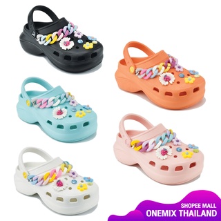 ใหม่ล่าสุด มาแรง Baoji Clog Bae - Flower รองเท้า แตะ หัวโต พื้นหนา บาโอจิ แท้ BO37-115