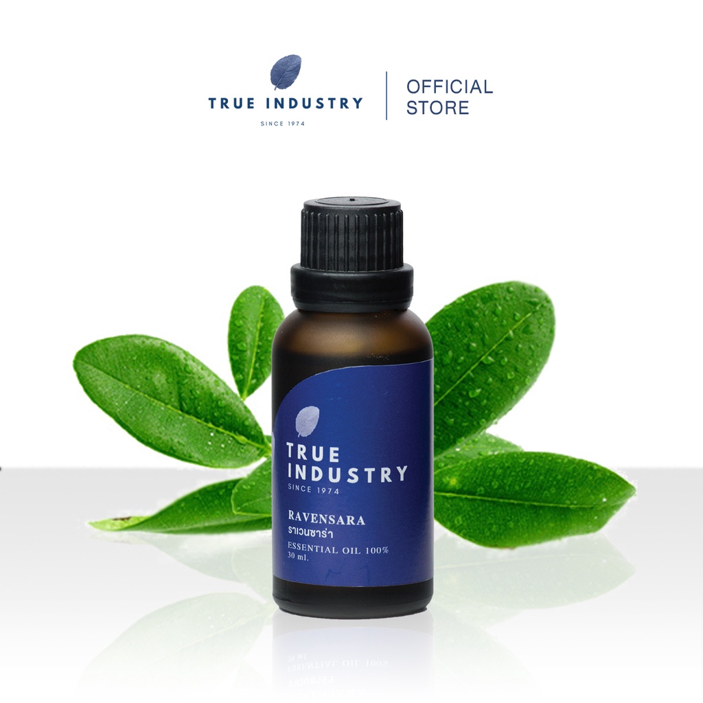 True industry น้ำมันหอมระเหย 100 % กลิ่นราเวนซาร่า (Pure Ravensara essential oil) แถมฟรี จุกสำหรับหยด