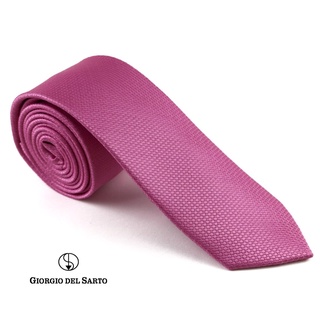 Giorgio Del Sarto Silk Necktie Pink Fabric Texture เนคไทผ้าไหมสีชมพูมีเท็กเจอร์