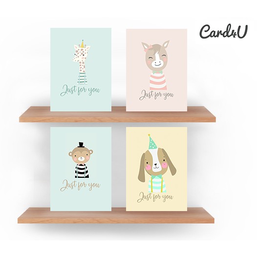 (พร้อมส่ง) การ์ดอวยพร Just for you @10.00 Baht/แผ่น (Greeting Card) เพื่อติดของขวัญ ช่อดอกไม้ หรือเข