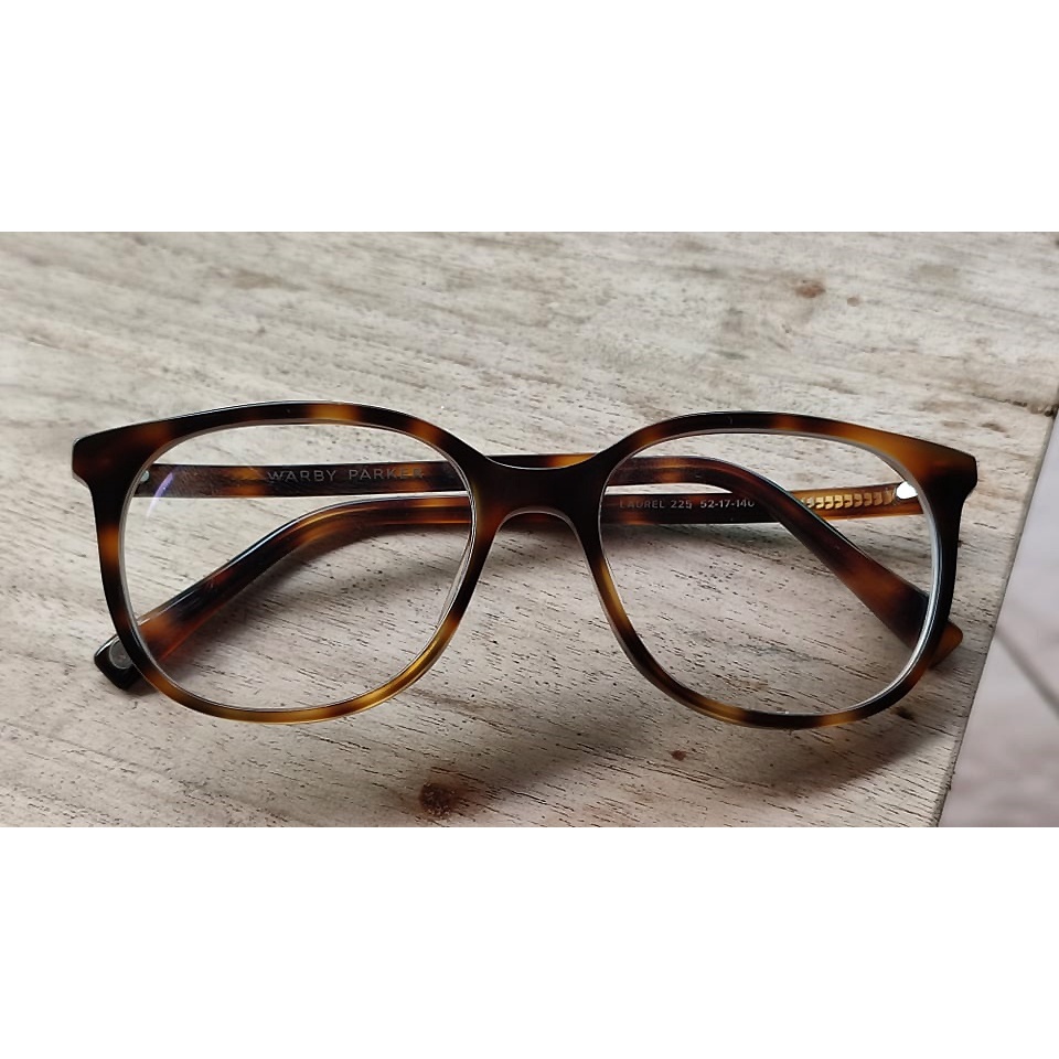 WARBY PARKER LAUREL 225 Brown Horn Havana Tortoise size 52-17-140 mm Eyeglasses Frame กรอบแว่นตาของแ