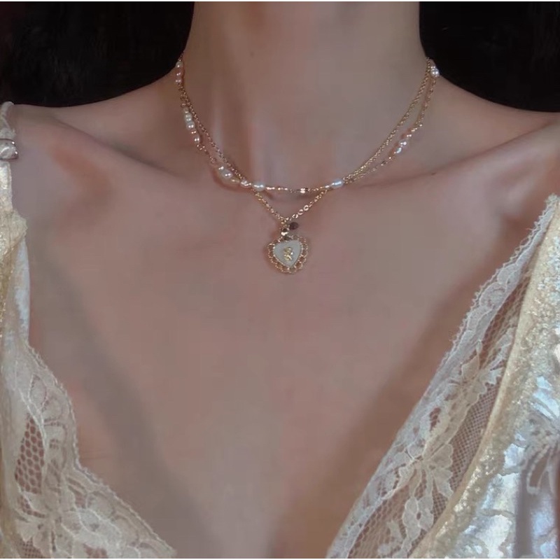 🔥 งานพรีเมียม🔥 สร้อยคอเงินแท้ 92.5% สร้อยมุก จี้เพชร สร้อยหัวใจ ของขวัญวาเลนไทน์ - รูปที่ 3