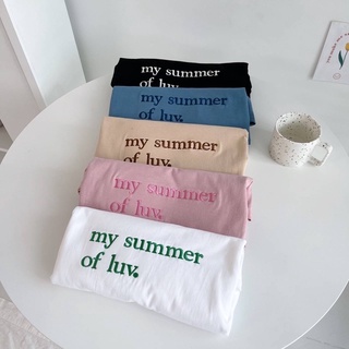 Sugarbeetshop | F88 ปัก my summer of love🤍เสื้อโอเวอร์ไซต์ oversize เสื้อยืดผ้า cotton