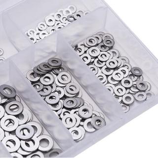 500Pcs/Set M1.6 M2 M2.5 M3 M4 M5 Stainless Steel Flat Washer Plain Washer Gaskets Assortment Kit