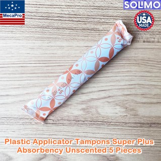 Solimo Plastic Applicator Tampons Super Plus Absorbency Unscented 5 Pieces ผ้าอนามัยแบบสอด โซลิโม 5 ชิ้น แบ่งขาย เหมาะกั