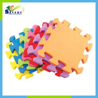 SAFSOF แผ่นรองคลานจิ๊กซอเนื้อนิ่ม ปลอดภัย ของเล่นเด็กแบบจิ๊กซอว์ Rubber Foam Mat 6 Sheet JPM-01