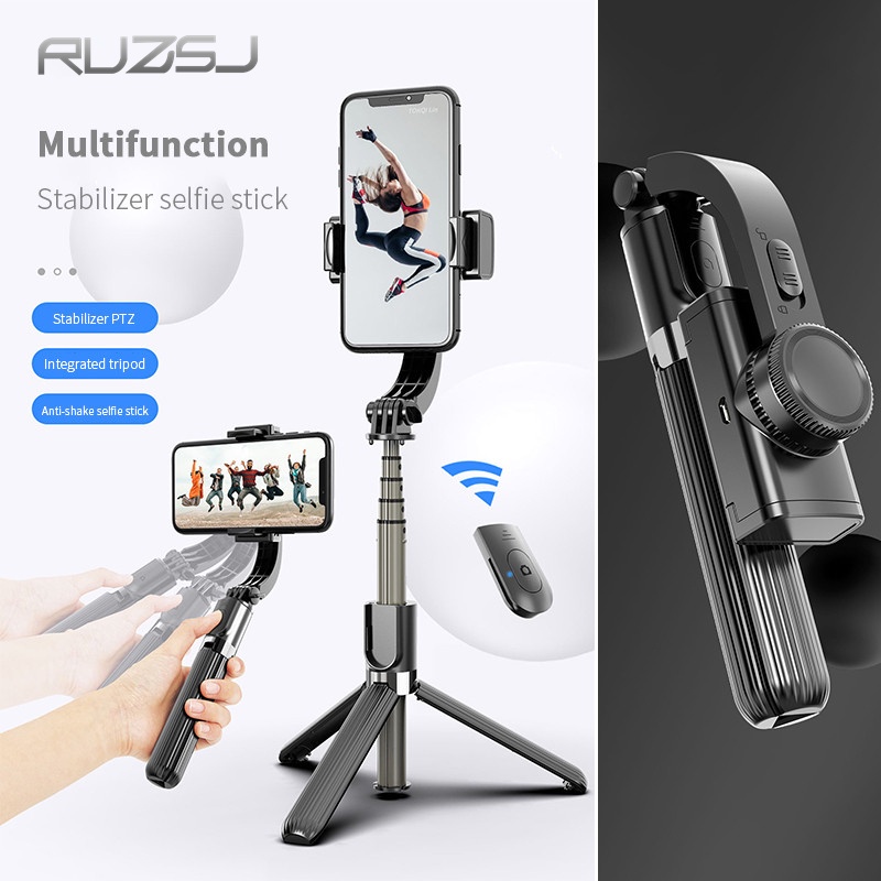RUZSJ L08 Bluetooth Handheld Gimbal Stabilizer Mobile Phone Q08 Selfie Stick Holder Adjustable Selfi