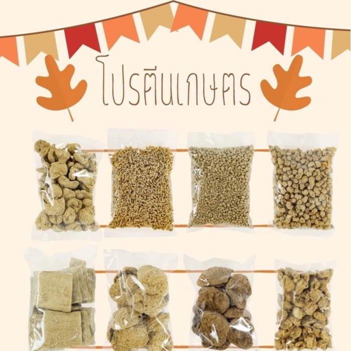 โปรตีนเกษตร ขนาด 200 กรัม (มีให้เลือก 15 ชนิด) | โปรตีนถั่วเหลือง อาหารเจ vegan Textured soy protein