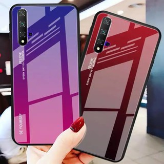 Case Huawei Nova 5T เคสหัวเว่ย สำหรับ huawei nova 5t เคสกระจกสองสี เคสเงาไล่สี ขอบนิ่ม TPU CASE สินค้าใหม่ Huawei Nova5T